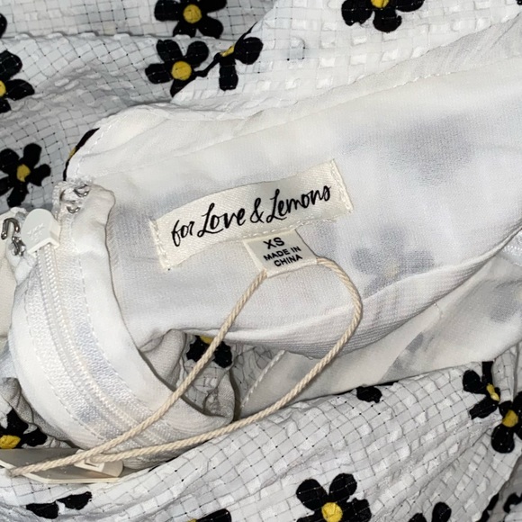 For Love and Lemons Black and White Floral Puff Sleeve Dress - Picture 5 of 5